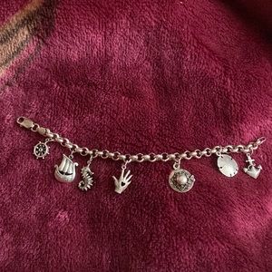 Sterling silver  charm nautical theme women’s bracelet excellent